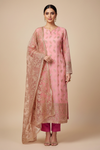 Gajari Organza Unstitched Salwar Suit With Organza Dupatta