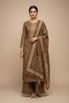Tussar Pashmina Unstitched Salwar Suit With Cotton Dupatta