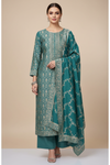 Peacock Pashmina Unstitched Salwar Suit With Pashmina Dupatta