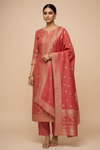 Gajari Pashmina Unstitched Salwar Suit With Pashmina Dupatta