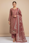 Gajari Pashmina Unstitched Salwar Suit With Cotton Dupatta