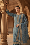 Sky Blue Dola Readymade Suit And Pant With Organza Dupatta