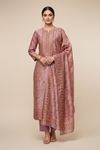 Onion Cotton Unstitched Salwar Suit With Cotton Dupatta
