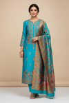 Rama Organza Unstitched Salwar Suit With Dola Silk Dupatta