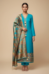 Rama Organza Unstitched Salwar Suit With Dola Silk Dupatta
