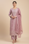 Onion Organza Unstitched Salwar Suit With Chiffon Dupatta