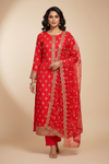 Rani Organza Unstitched Salwar Suit With Chiffon Dupatta