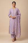 Mauve Pashmina Unstiched Salwar Suit With Pashmina Dupatta