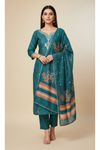 Rama Cotton Unstitched Salwar Suit With Cotton Dupatta