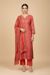 Coral Pashmina Unstitched Salwar Suit With Pashmina Dupatta