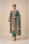 Mint Green Cotton Unstitched Salwar Suit With Cotton Dupatta