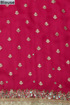 Orange Rani Georgette Embroidered Saree With Unstitched Blouse