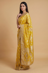 Mustard Loom Saree With Unstitched Blouse