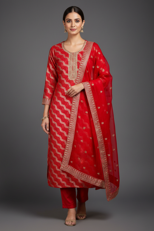 Rani Georgette Unstitched Salwar Suit With Georgette Dupatta