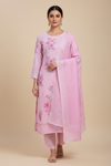 Pink Georgette Unstitched Salwar Suit With Georgette Dupatta