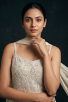 Effortlessly Beautyful Off White Georgette Readymade Suit And sharara With Georgette  Dupatta