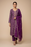 Wine Dola Unstitched Salwar Suit With Cotton Dupatta