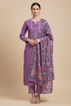 Mauve Georgette Unstitched Salwar Suit With Chinon Dupatta