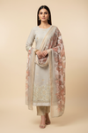Olive Cotton Unstitched Salwar Suit With Cotton Dupatta