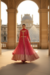 Timeless Elegance Rani Organza Floor Length Readymade Suit With Chinon Dupatta