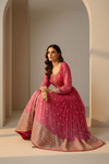 Timeless Elegance Rani Organza Floor Length Readymade Suit With Chinon Dupatta