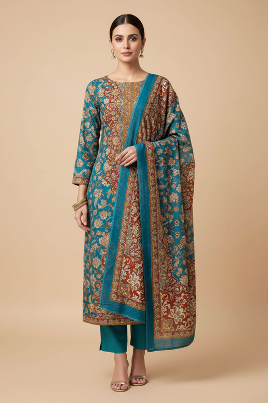 Rama Crepe Unstitched Salwar Suit With Crepe Dupatta