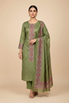 Mehndi Cotton Unstitched Salwar Suit With Cotton Dupatta