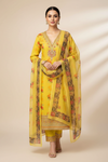 Pista Chanderi Cotton Unstitched Salwar Suit With Cotton Dupatta