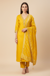 Mango Gold Cotton Unstitched Salwar Suit With Cotton Dupatta