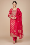 Gajari Cotton Unstitched Salwar Suit With Cotton Dupatta