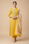 Mustard Cotton Unstitched Salwar Suit With Cotton Dupatta