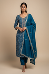 Peacock Dola Unstitched Salwar Suit With Cotton Dupatta