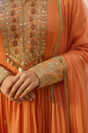 Graceful Flow Peach Tissue Readymade Suit And Pant With Net Dupatta