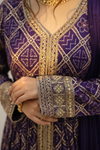 Draped in Royalty Purple Dolna Floor Length Readymade Suit And Pant With Chinon Dupatta
