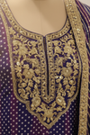 Draped in Royalty Purple Readymade Suit And Pant With Chinon Dupatta