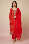 Rani Cotton Unstitched Salwar Suit With Chiffon Dupatta