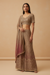 Gajari Georgette Readymade Sharara Set With Georgette Dupatta