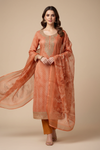 Gajari Cotton Unstitched Salwar Suit With Cotton Dupatta