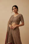 Gajari Georgette Readymade Sharara Set With Georgette Dupatta