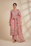 Gajari Organza Unstitched Salwar Suit With Organza Dupatta