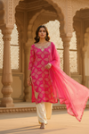 Timeless Elegance Rani Crepe Readymade Suit And Pant With Chiffon Dupatta