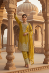 Sunshine Charm Mustard Tissue Readymade Sharara Set With Organza Dupatta
