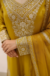 Sunshine Charm Mustard Tissue Readymade Sharara Set With Organza Dupatta