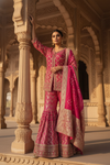 Timeless Elegance Rani Georgette Readymade Sharara Set With With Georgette Dupatta