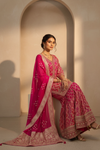 Timeless Elegance Rani Georgette Readymade Sharara Set With With Georgette Dupatta