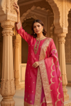 Timeless Elegance Rani Tissue Readymade Suit Set And Pant With Tissue Dupatta