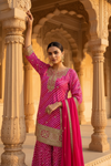 Timeless Elegance Rani Chinon Readymade Sharara Set With Chinon Dupatta