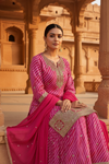 Timeless Elegance Rani Chinon Readymade Sharara Set With Chinon Dupatta
