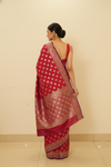 Heritage Heirloom Maroon Banarasi Silk Saree With Unstitched Blouse