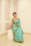Royal Heritage Tea Green Banarasi Silk Saree With Unstitched Blouse